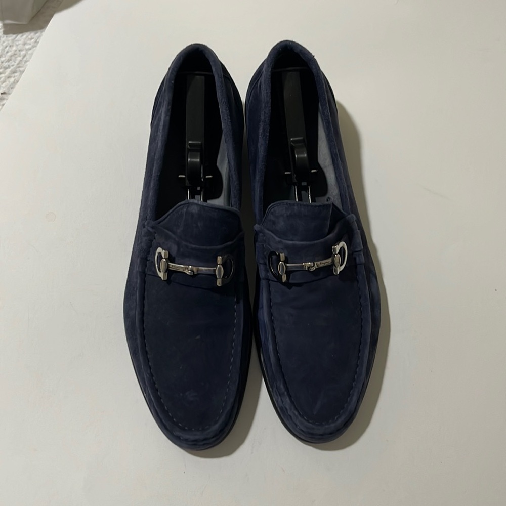 Blue Suede horsebit Ferragamos